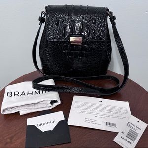 Brahmin Margo  Crossbody Black used condition minor scratch on clasp only flaw.